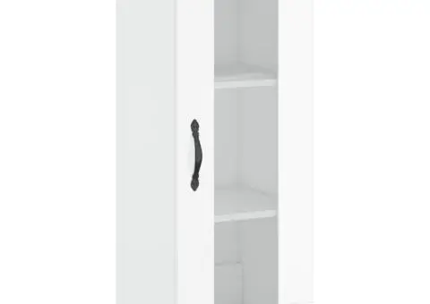 Dulap montat pe perete, alb extralucios, 34,5x34x90 cm - 2/5