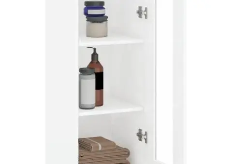 Dulap montat pe perete, alb extralucios, 34,5x34x90 cm - 4/5