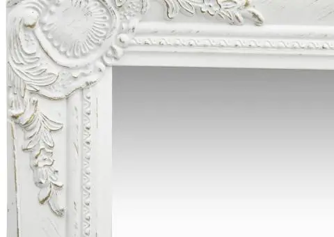 Oglindă de perete în stil baroc, alb, 40 x 40 cm - 3/5