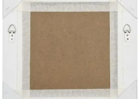 Oglindă de perete în stil baroc, alb, 40 x 40 cm - 4/5