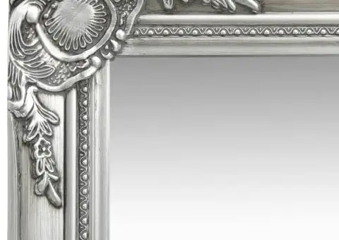 Oglindă de perete în stil baroc, argintiu, 40 x 40 cm - 3/5
