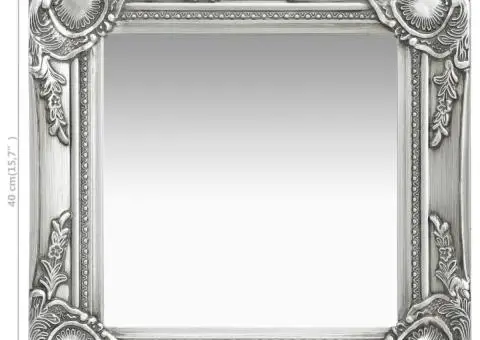 Oglindă de perete în stil baroc, argintiu, 40 x 40 cm - 5/5