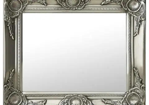 Oglindă de perete în stil baroc, argintiu, 50 x 40 cm - 1/5