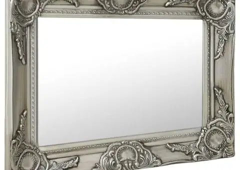 Oglindă de perete în stil baroc, argintiu, 50 x 40 cm - 2/5