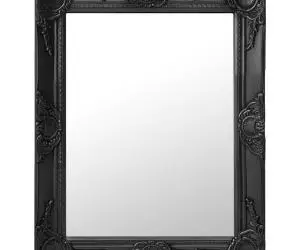 vidaXL Oglindă de perete în stil baroc, negru, 50 x 60 cm