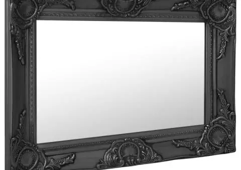 Oglindă de perete în stil baroc, negru, 60 x 40 cm - 2/5