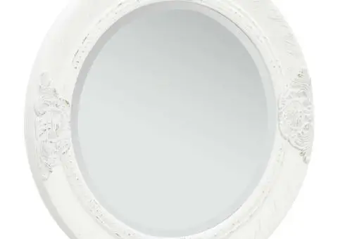 Oglindă de perete în stil baroc, alb, 50 cm - 1/5