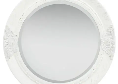 Oglindă de perete în stil baroc, alb, 50 cm - 2/5