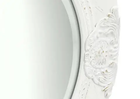 Oglindă de perete în stil baroc, alb, 50 cm - 3/5