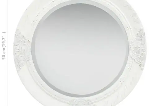 Oglindă de perete în stil baroc, alb, 50 cm - 5/5