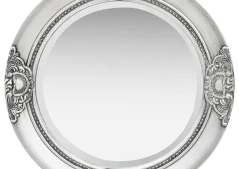 Oglindă de perete în stil baroc, argintiu, 50 cm - 1/5