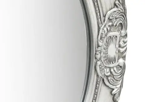 Oglindă de perete în stil baroc, argintiu, 50 cm - 3/5