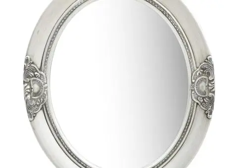 Oglindă de perete în stil baroc, argintiu, 50 x 60 cm - 1/5