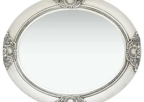 Oglindă de perete în stil baroc, argintiu, 50 x 60 cm - 3/5