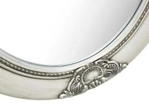 Oglindă de perete în stil baroc, argintiu, 50 x 60 cm - 4/5