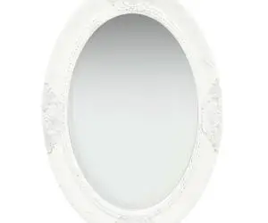 vidaXL Oglindă de perete în stil baroc, alb, 50 x 70 cm