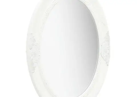 Oglindă de perete în stil baroc, alb, 50 x 70 cm - 2/5