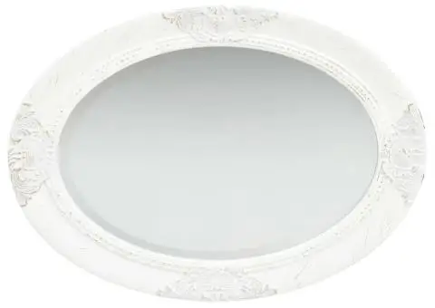 Oglindă de perete în stil baroc, alb, 50 x 70 cm - 3/5