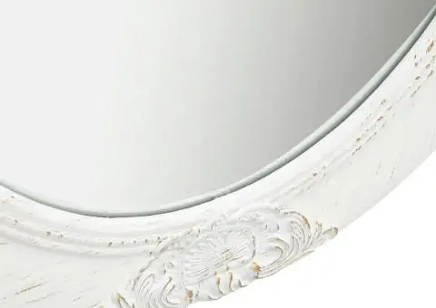 Oglindă de perete în stil baroc, alb, 50 x 70 cm - 5/5