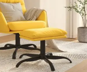 vidaXL Taburet, galben muștar, 60x60x36 cm, material textil