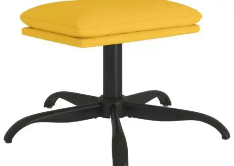 Taburet, galben muștar, 60x60x36 cm, material textil - 2/5