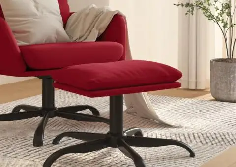 Taburet, roșu vin, 60x60x36 cm, catifea - 1/5