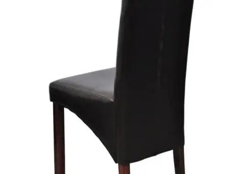 Scaune de bucătărie, 6 buc., maro, piele ecologică - 3/5