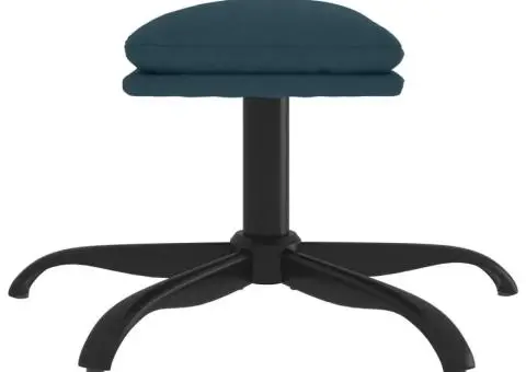 Taburet, albastru, 60x60x36, catifea - 4/5