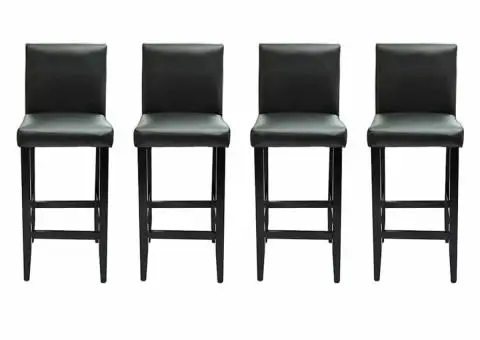 Scaune de bar, 4 buc., negru, piele ecologică - 2/5