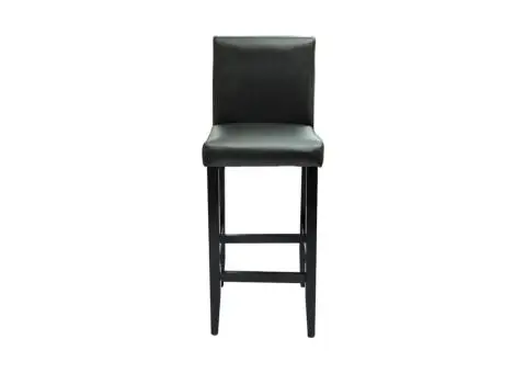Scaune de bar, 4 buc., negru, piele ecologică - 3/5
