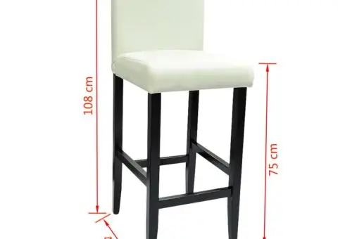 Scaune de bar, 6 buc., alb, piele ecologică - 5/5