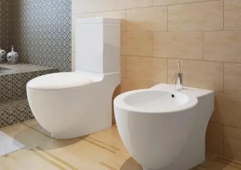 Set de toaletă & bideu, alb, ceramică - 1/5