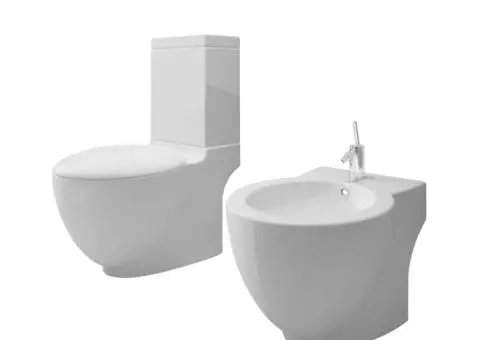 Set de toaletă & bideu, alb, ceramică - 2/5