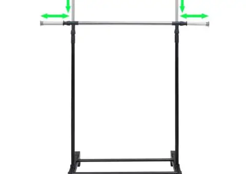 Cuiere de haine reglabile, 2 buc., 1 bară suspendată - 4/5