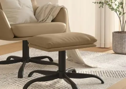 Taburet, cappuccino, 60x60x36 cm, piele ecologică - 1/5