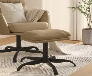 vidaXL Taburet, cappuccino, 60x60x36 cm, piele ecologică