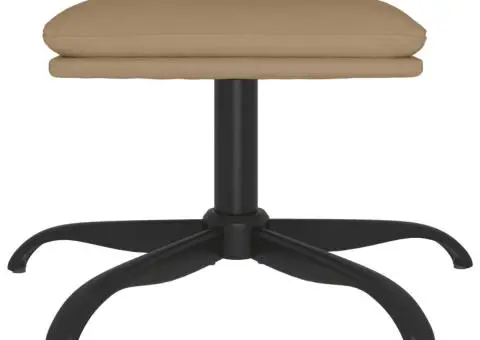 Taburet, cappuccino, 60x60x36 cm, piele ecologică - 3/5