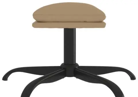 Taburet, cappuccino, 60x60x36 cm, piele ecologică - 4/5