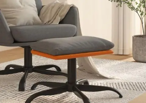 Taburet, gri deschis, 60x60x36 cm, textil și piele ecologică - 1/5