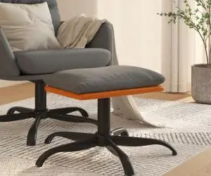 vidaXL Taburet, gri deschis, 60x60x36 cm, textil și piele ecologică