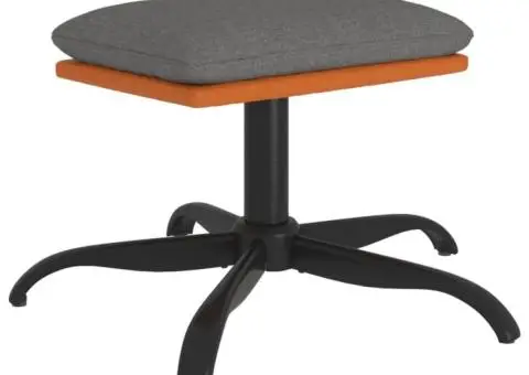 Taburet, gri deschis, 60x60x36 cm, textil și piele ecologică - 2/5