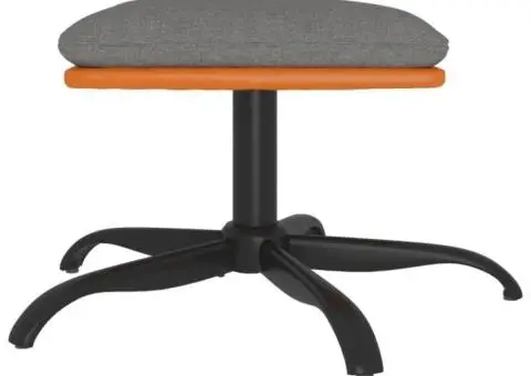 Taburet, gri deschis, 60x60x36 cm, textil și piele ecologică - 3/5