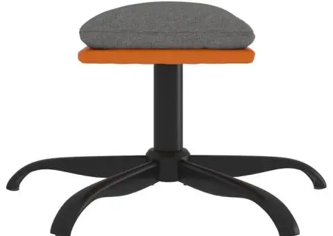 Taburet, gri deschis, 60x60x36 cm, textil și piele ecologică - 4/5