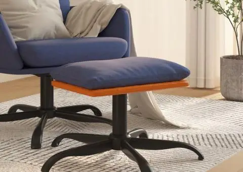 Taburet, albastru, 60x60x36 cm, material textil și piele eco - 1/5