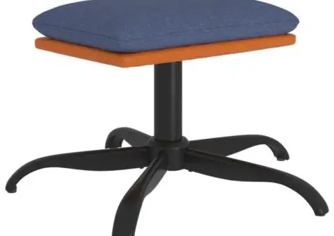 Taburet, albastru, 60x60x36 cm, material textil și piele eco - 2/5