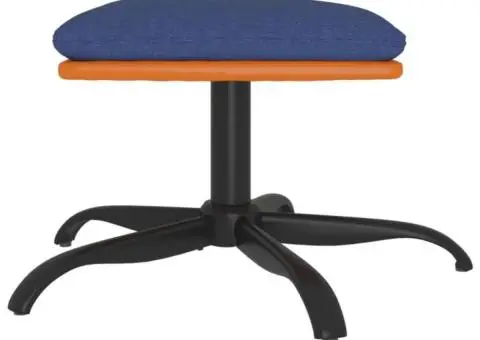 Taburet, albastru, 60x60x36 cm, material textil și piele eco - 3/5