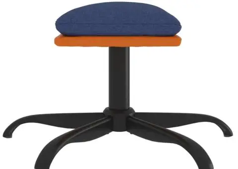 Taburet, albastru, 60x60x36 cm, material textil și piele eco - 4/5