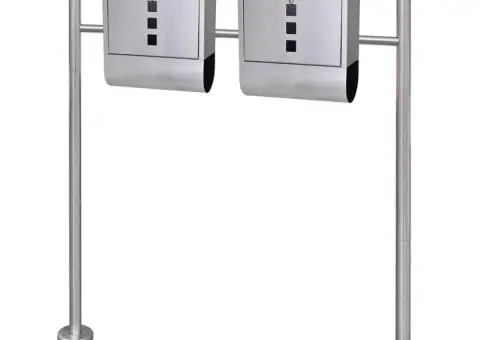 Cutie poștală dublă pe suport din oțel inoxidabil - 1/5