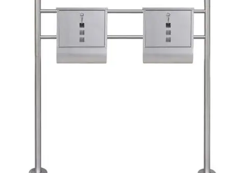 Cutie poștală dublă pe suport din oțel inoxidabil - 2/5