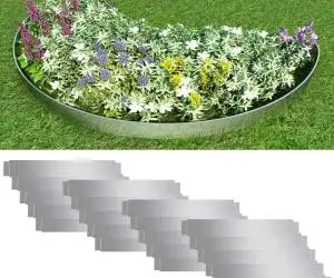 vidaXL Set gard gazon plăci flexibile 20 buc. 100x14 cm oțel zincat